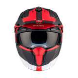 MT Streetfighter SV S Totem B15 Matt Blk Red White Adventure Helmet front - MaximomotoUK