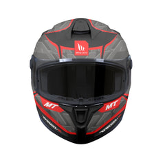 MT Targo S Surt B5  Red Full Face Motorcycle Helmet Matt Black Grey - MaximomotoUK