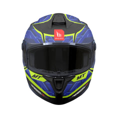 MT Targo S Surt B13 Yellow Full Face Motorcycle Helmet Matt Black Blue - MaximomotoUK