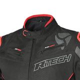 R-Tech Knight Rider Short - Motorcycle Racing Jacket - Black Dark Grey Red 