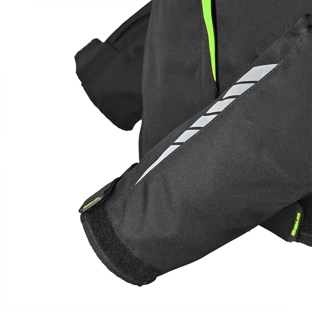BELA Bradley Textile Motorbike Riders Jacket Black Yellow Flou