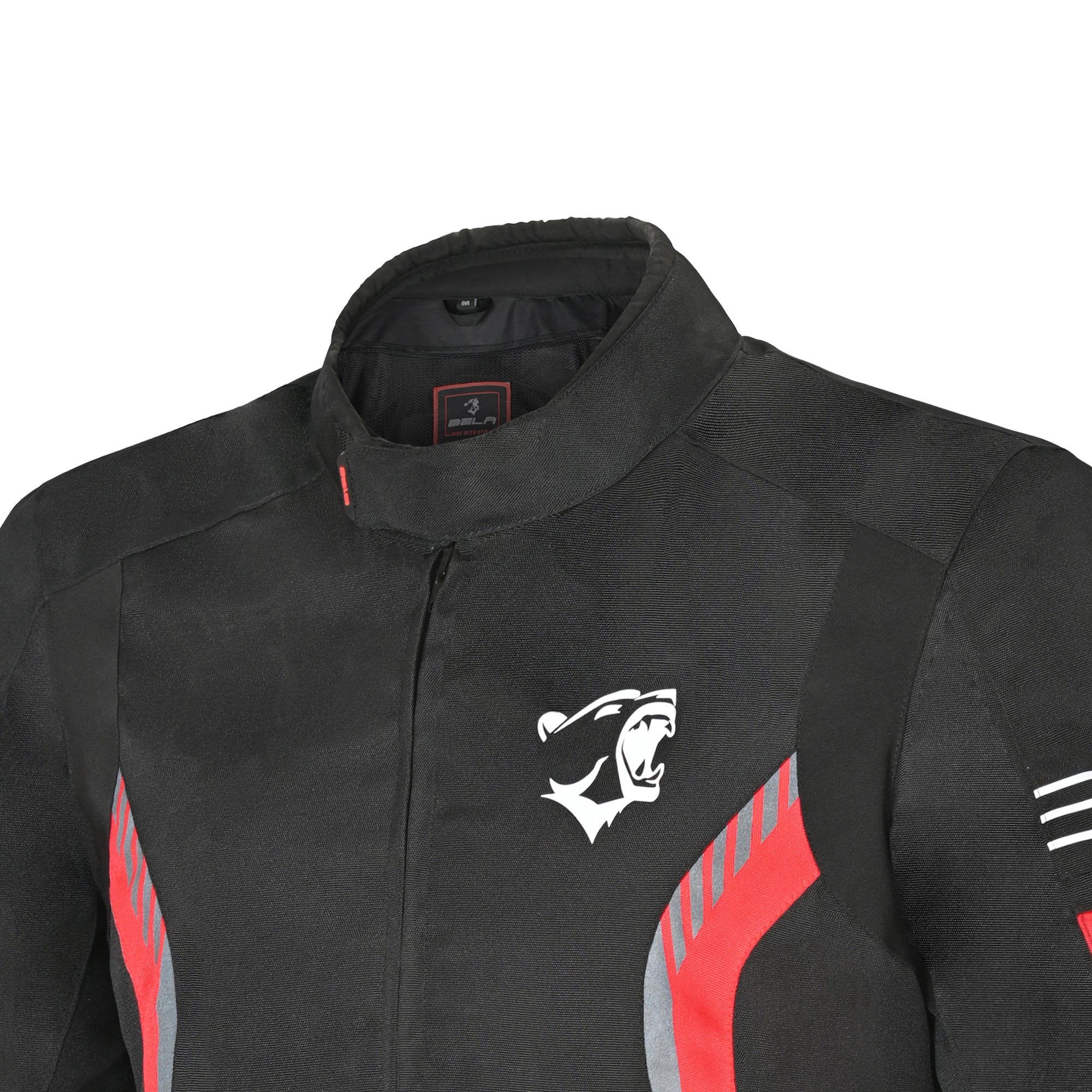 BELA Bradley Textile Motorbike Jacket Black Red