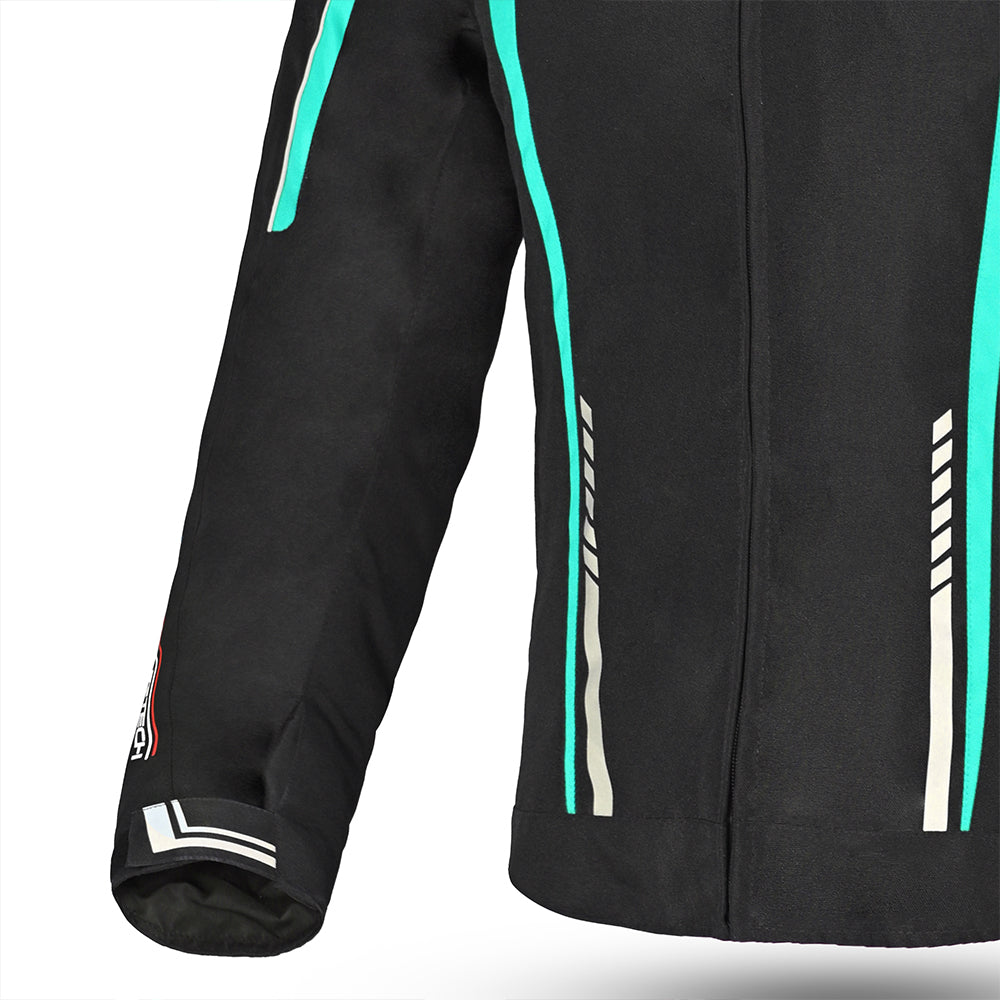 R-TECH MARSHAL LADY Motorcycle Jacket Black/Turquoise