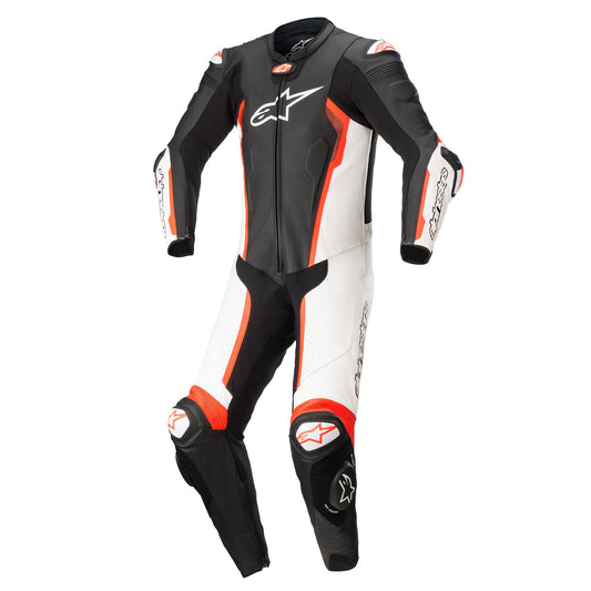 Alpinestars Missile V2 Leather Suit 1 Pc B/W Red Fluo images