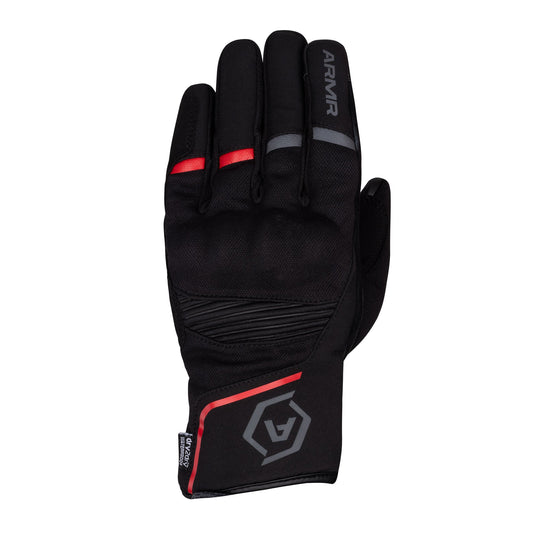 ARMR Eyoshi 3.0 WP  Men's Motorbike Glove Black/Red back pic