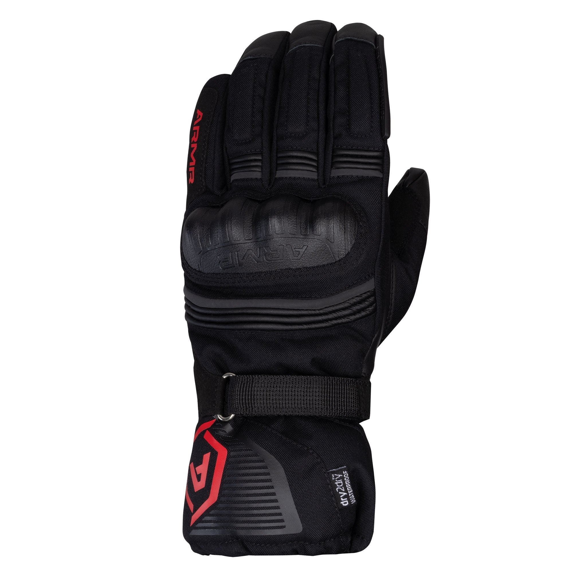 ARMR Kumaji 3.0 WP Men's Motorbike  Glove Black/Red back pic