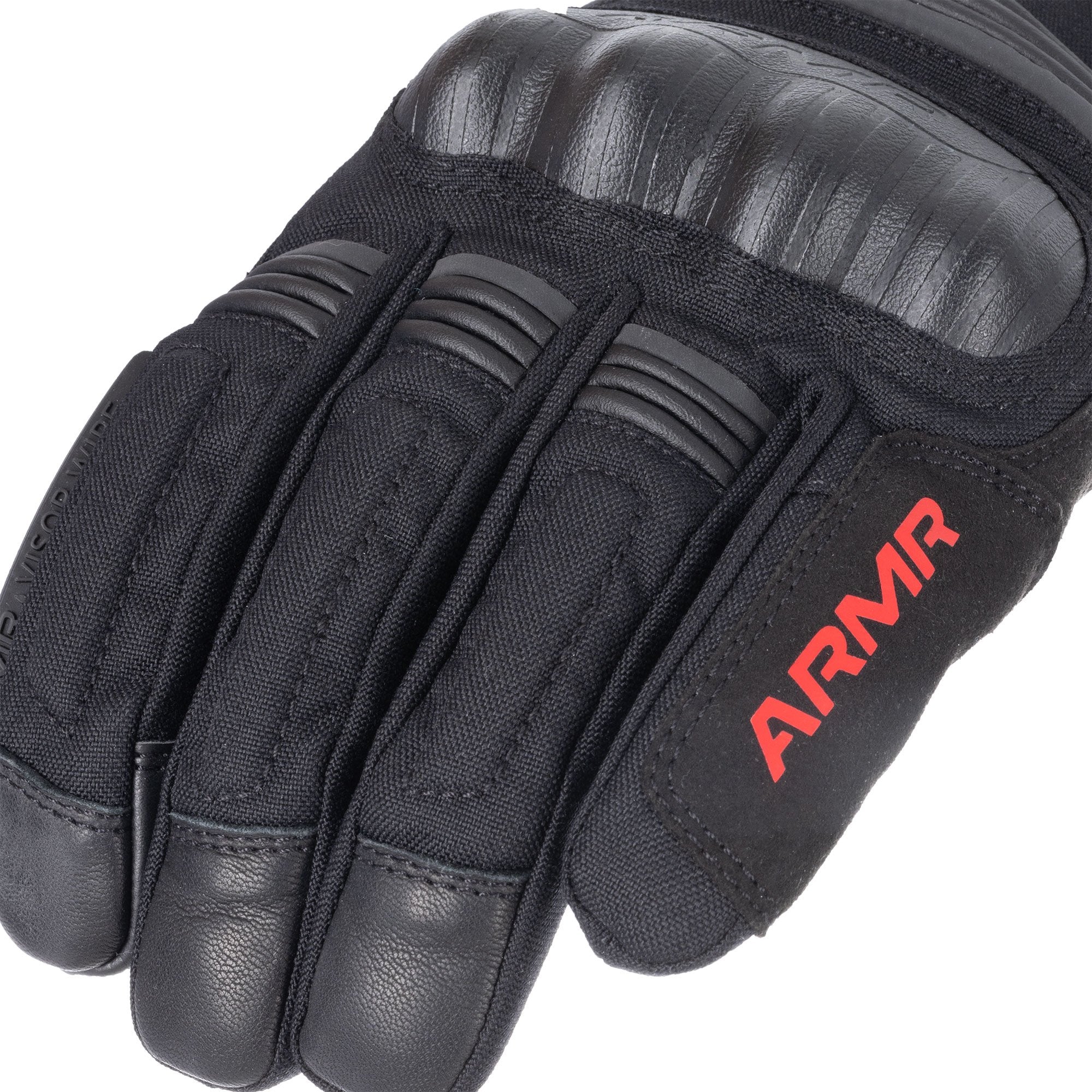 ARMR Kumaji 3.0 WP Men's Motorbike  Glove Black/Red closeup pic