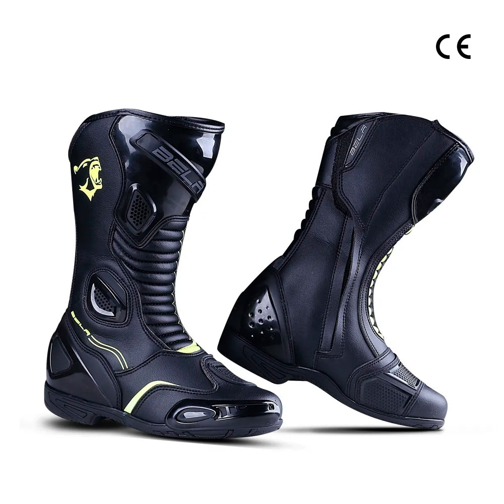  BELA - Strip Lady Leather Boots Black/Fluor Yellow - SECURTEX MOTOR SL (t/a MaximoMoto)