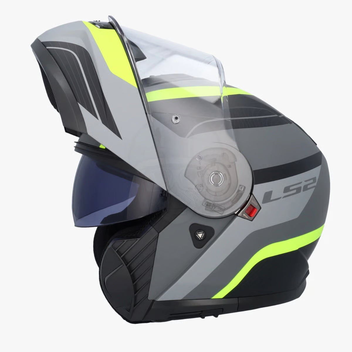 LS2 FF908 STROBE II MONZA MODULAR HELMET M.BLACK H-V YELLOW
