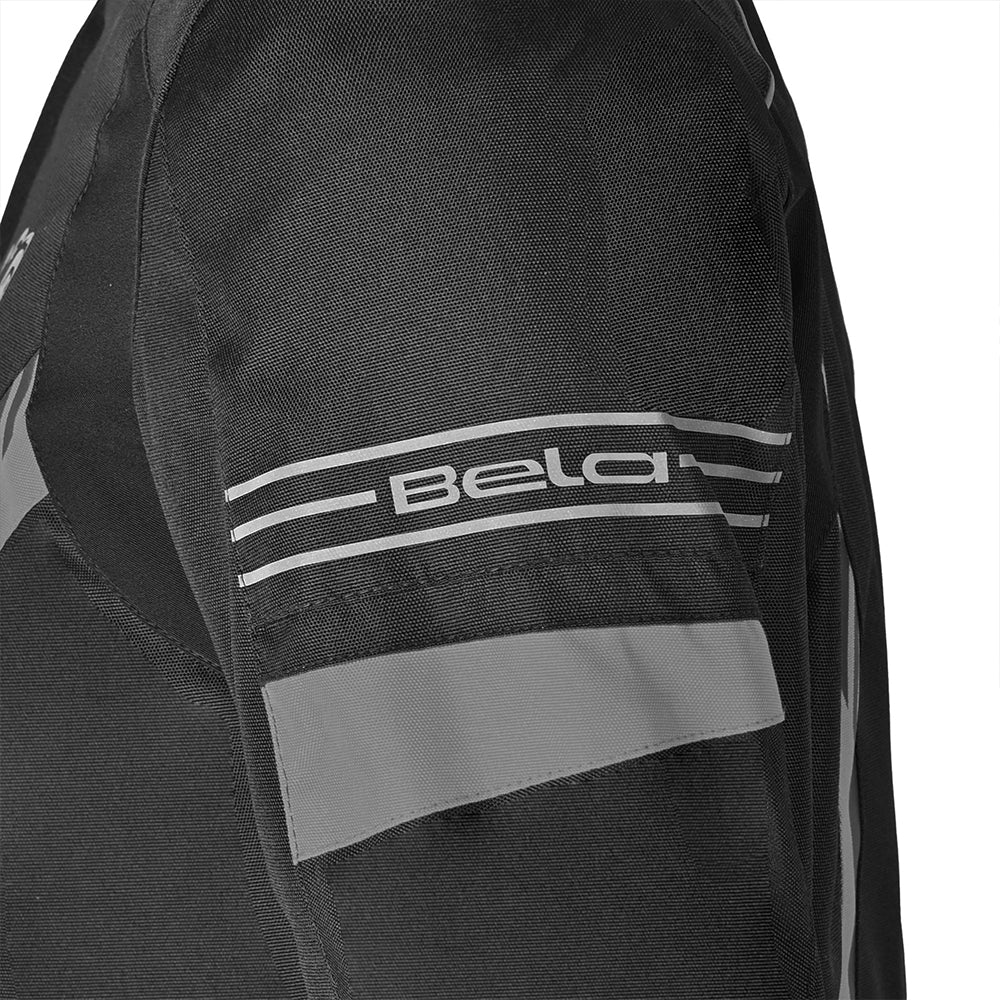 BELA Bradley Textile Motorcycle Touring Jacket UK Black Grey