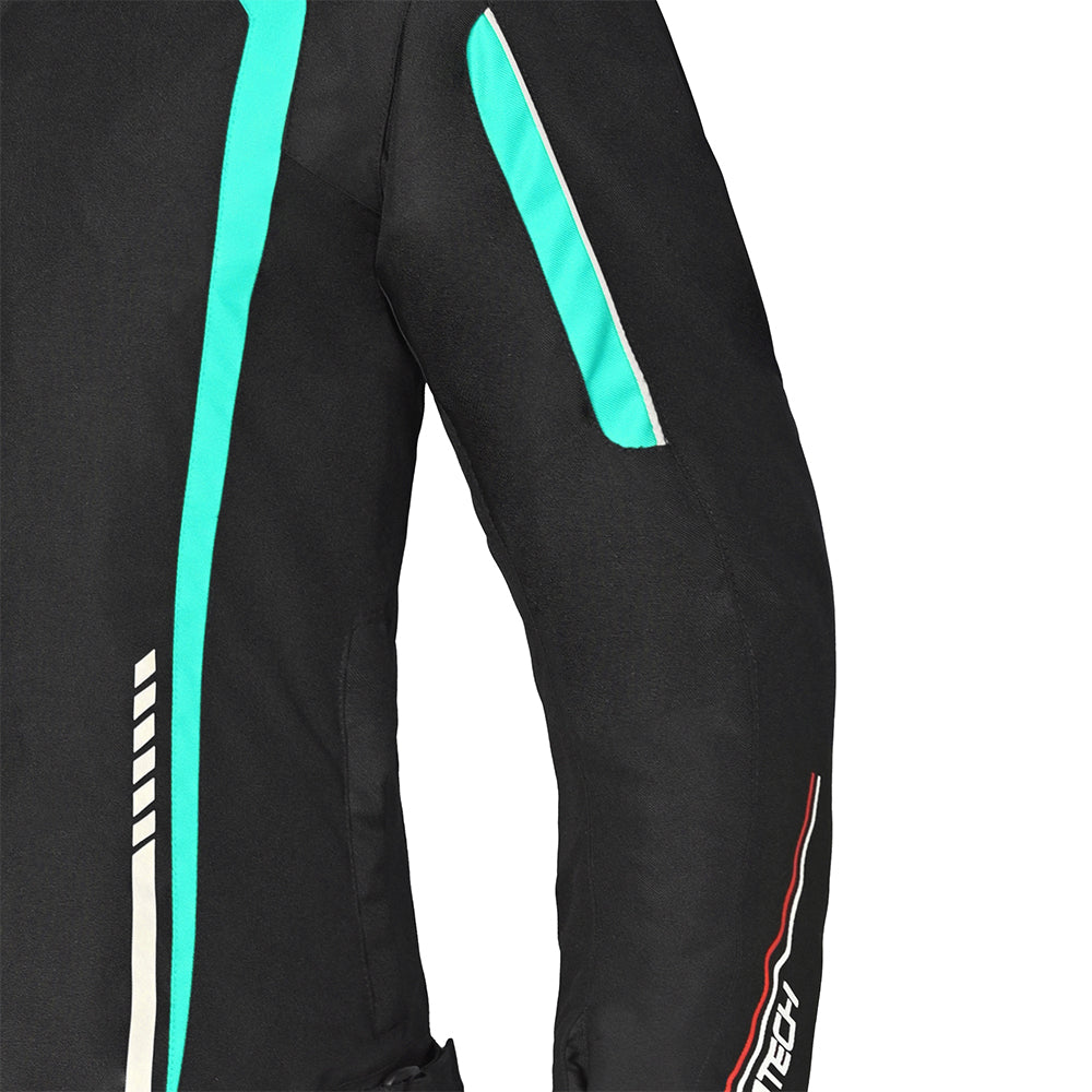 R-TECH MARSHAL LADY Motorcycle Jacket Black/Turquoise