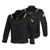 R-TECH SPIRAL MESH Motorcycle Jacket Black Yellow Fluro