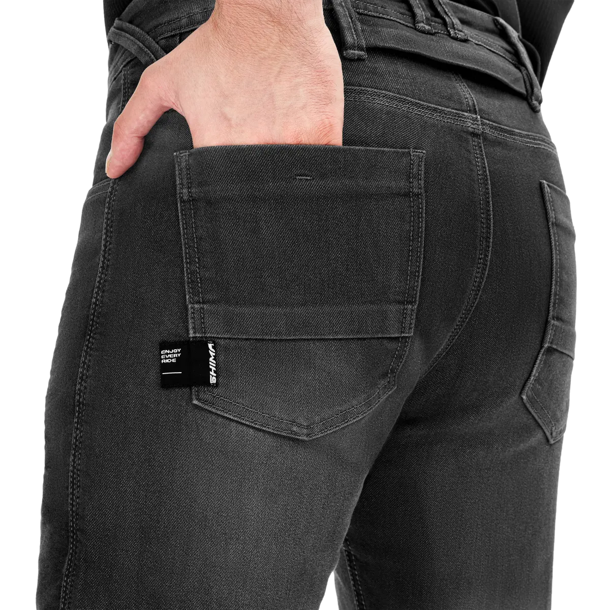 SHIMA RIDGE HOMBRE URBANO DE MOTOCICLISMO TURISMO PANTALÓN NEGRO 