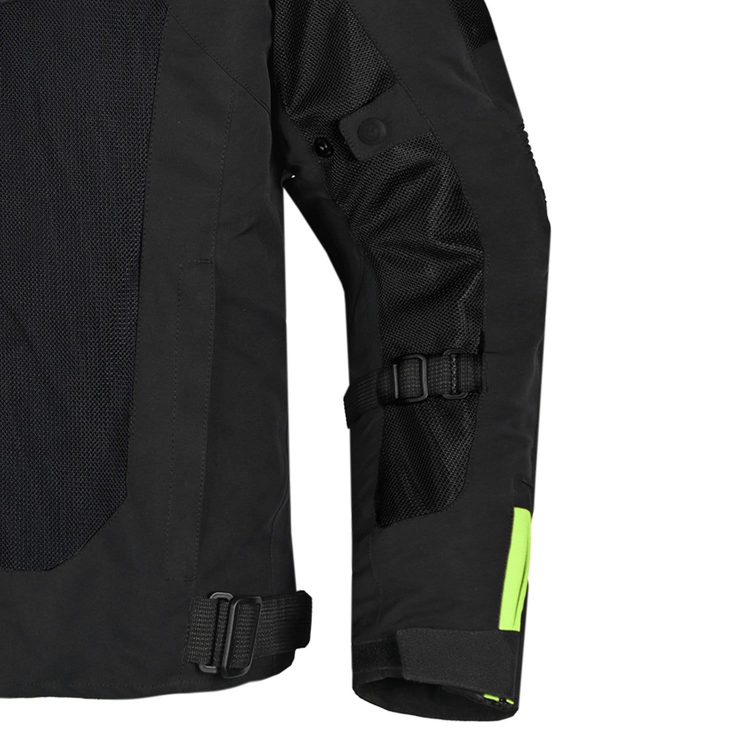 R-TECH SPIRAL MESH Motorcycle Jacket Black Yellow Fluro