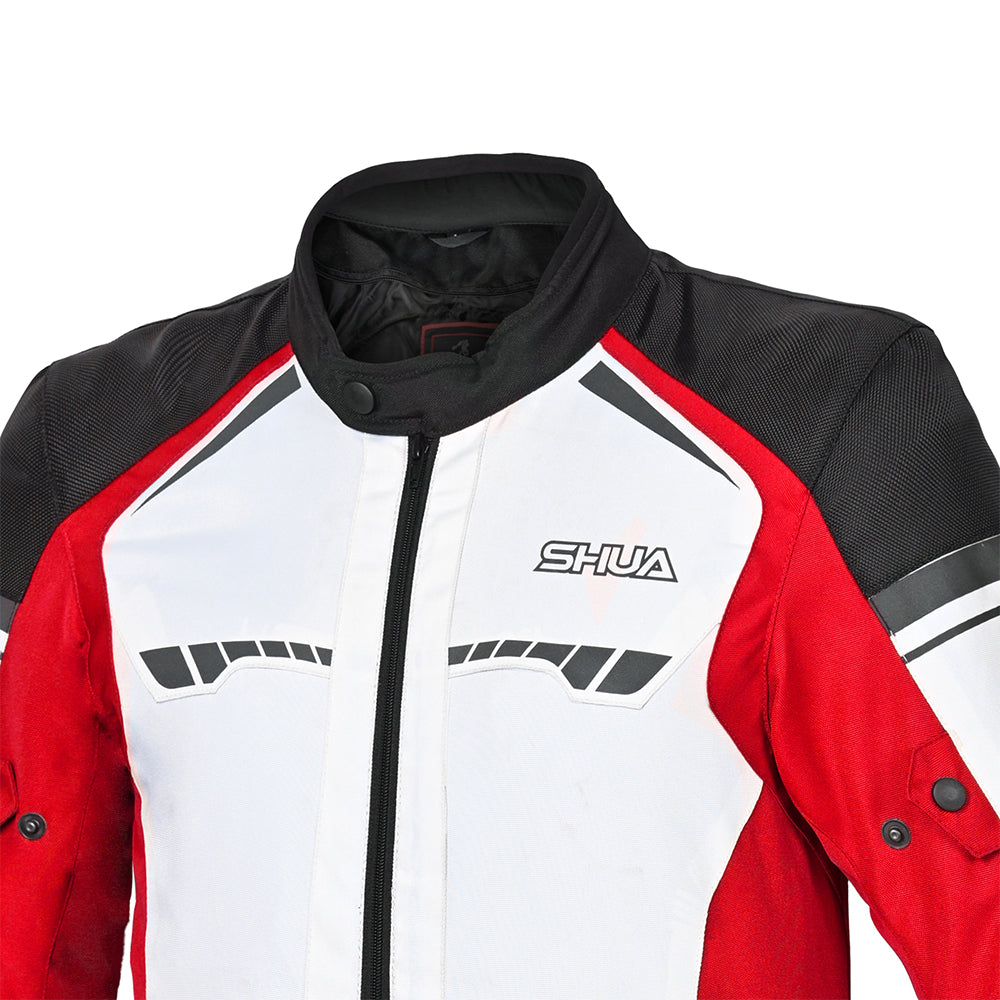 SHUA Immortal Textile Motorcycle Racing Jacket Men Ice Red Black images