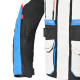 Bela Transformer Motorcycle Touring Water-Resistant Jacket Ice Black Blue 