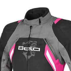 BELA Elanur Lady Textile Motorcycle Touring Jacket Black Grey Pink images