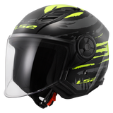 Ls2 Of616 Airflow Cover Open face Hemet Bursh Black H-V Yellow -06 