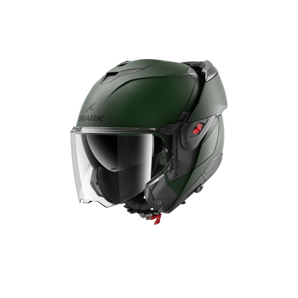 SHARK OXO BLANK MOTOCICLETA ABATIBLE CASCO VERDE OSCURO