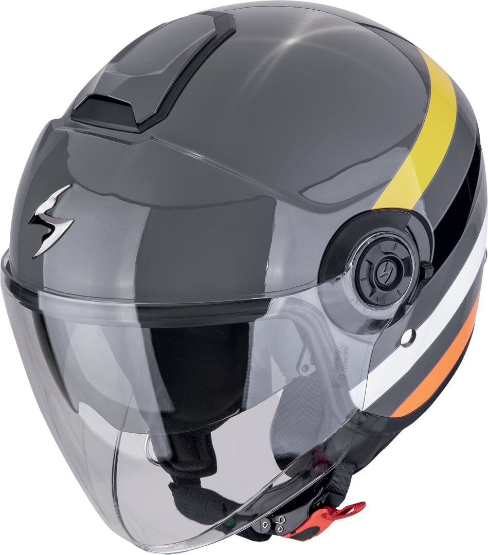 SCORPION EXO-CITY II BEE Urban Motorcycle Jet Helmet Grey Yellow Black