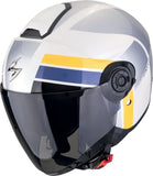 SCORPION EXO-CITY II BLUR Motorcycle Urban Jet Helmet White Silver Yellow 