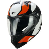 CGM 666G TWIN RANGER Off Road Motorcycle Adventure Helmet White Orange