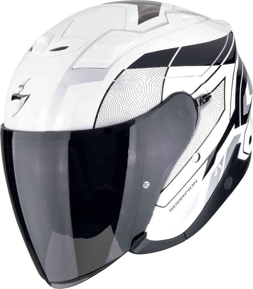 SCORPION EXO-Z1 VUE Motorcycle Urban Jet Helmet White Black Silver 