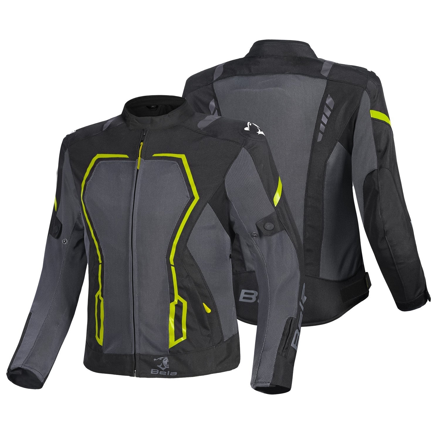 BELA ARTREX AIR 2.0 MOTORCYCLE JACKET BLACK GREY YELLOW FLURO
