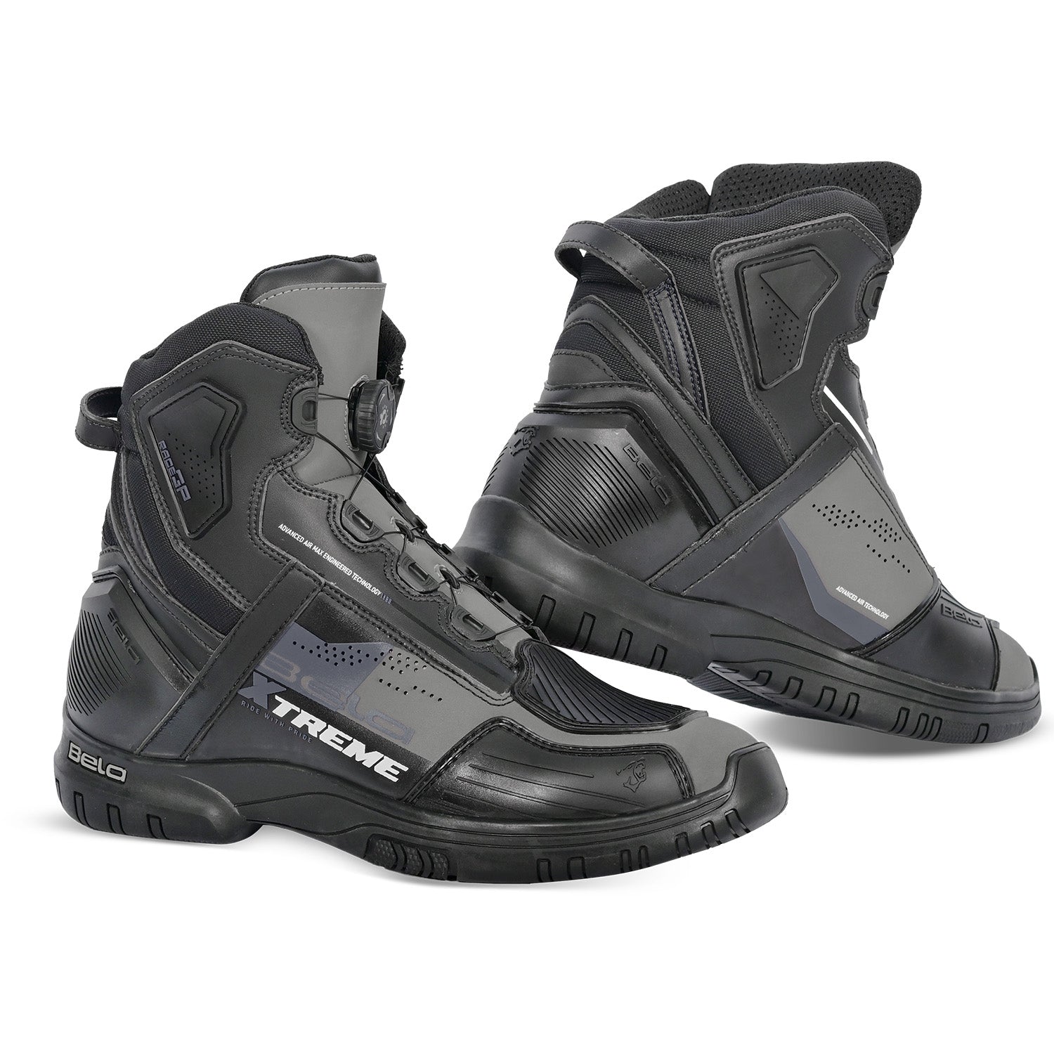 BELA EXTREME FORCE URBAN MOTORCYCLE BOOTS BLACK GREY