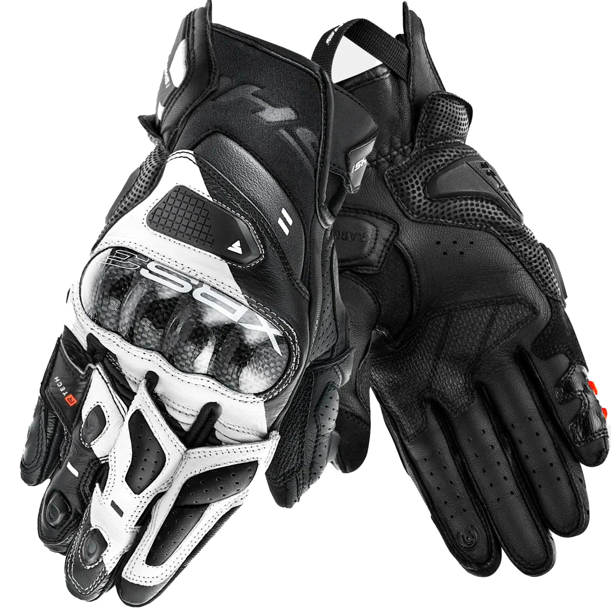 SHIMA XRS3 SHORT MOTORCYCLE RACING GLOVES BLACK/WHITE
