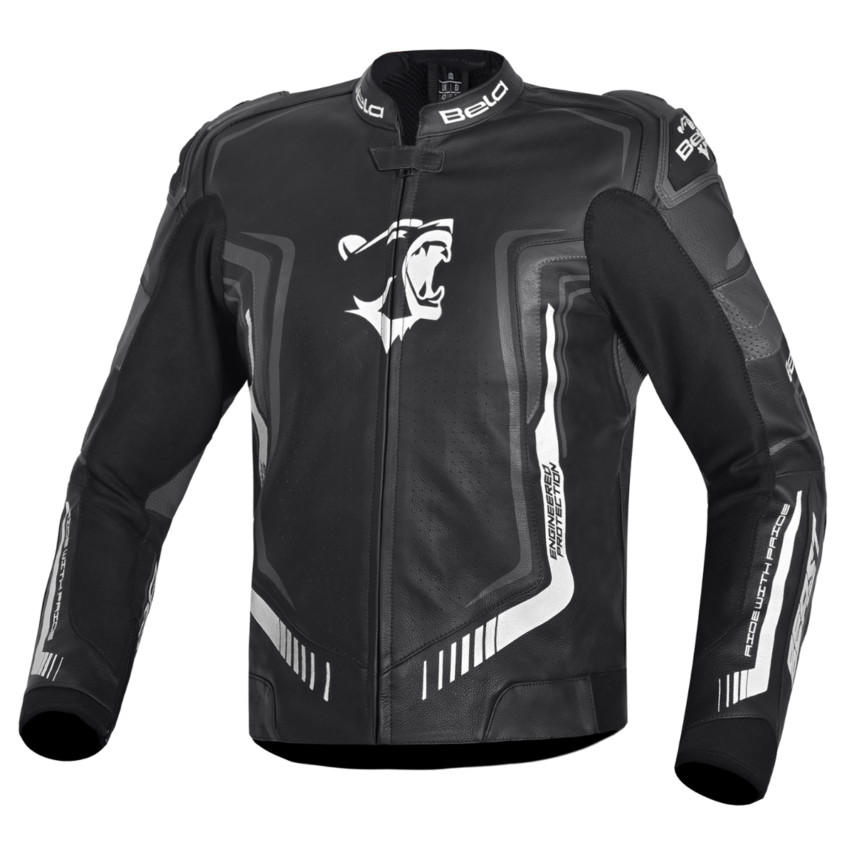 BELA BEAST CHAQUETA LEATHER HOMBRE NEGRO ANTHIRA BLANCO