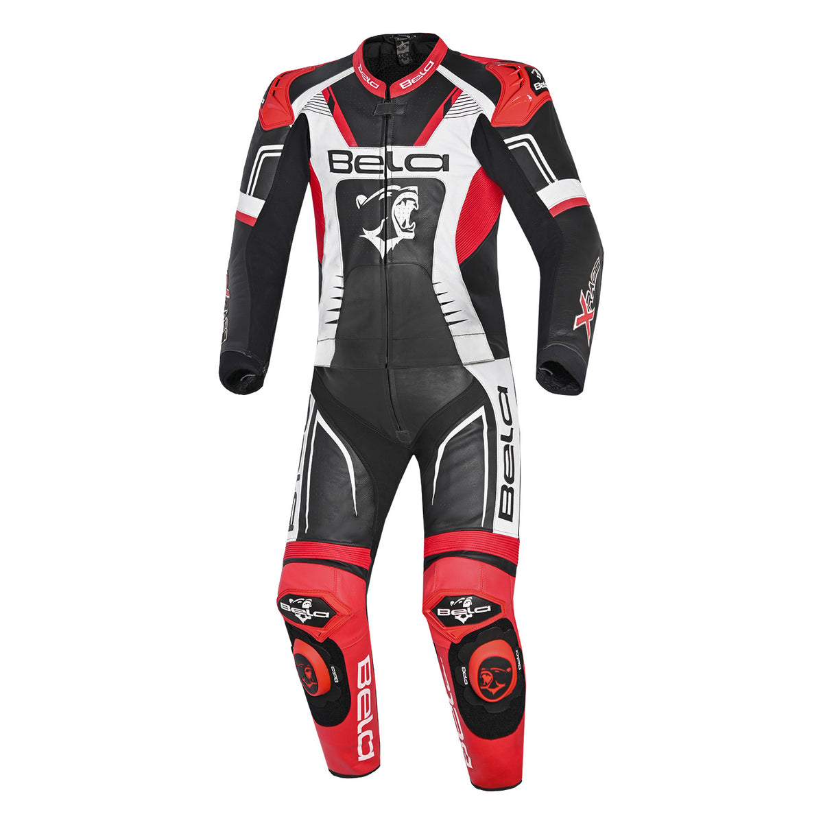 BELA X Race 2PC Racing Motorcycle Leather Suits Black White Red