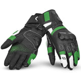 SHUA RANGER PRO MOTORCYCLE RACING GLOVES BLACK WHITE GREEN