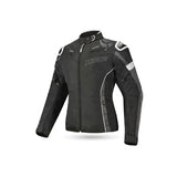 R-Tech Knight Rider Lady Motorcycle Textile Short Jacket Black White Antharacite