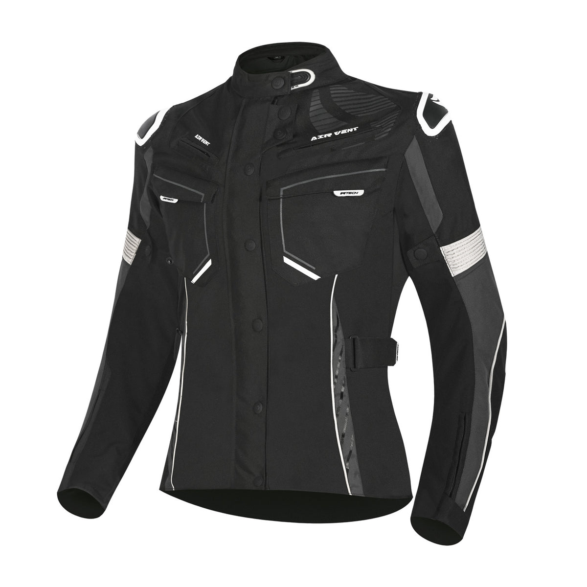 R-Tech Knight Rider Lady Motorcycle Long Jacket Black White Antharacite