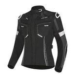 R-Tech Knight Rider Lady Motorcycle Long Jacket Black White Antharacite