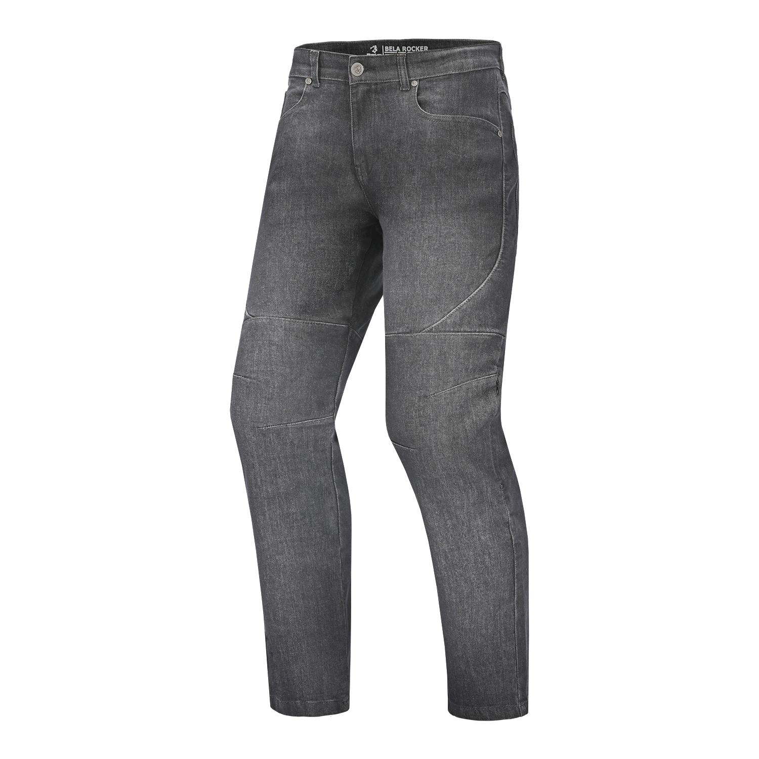 BELA ROCKER MEN MOTORCYCLE DENIM JEANS 32L GREY SPRAY