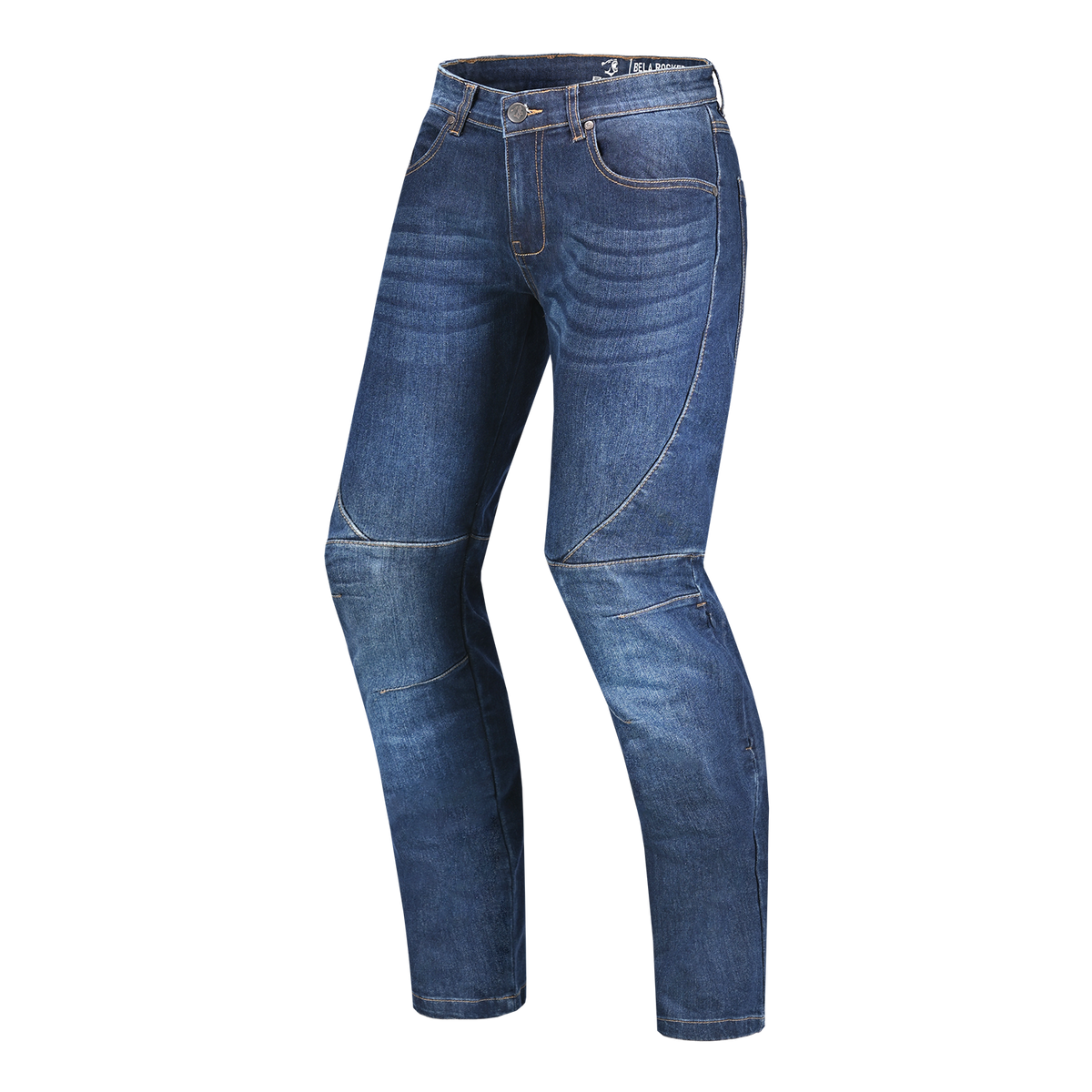 BELA ROCKER MEN MOTORCYCLE DENIM JEANS 32L BLUE SPRAY