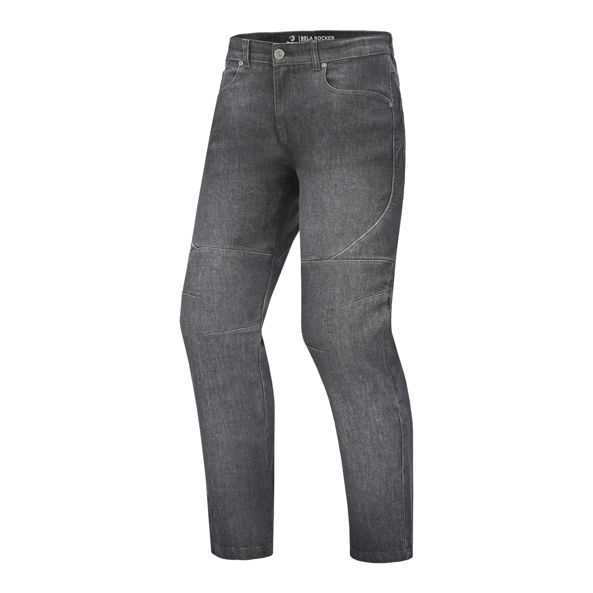 BELA ROCKER MEN MOTORCYCLE DENIM JEANS 34L GREY SPRAY