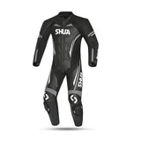 SHUA INFINITY 1PC MOTORCYCLE RACING LEATHER SUITS BLACK GREY