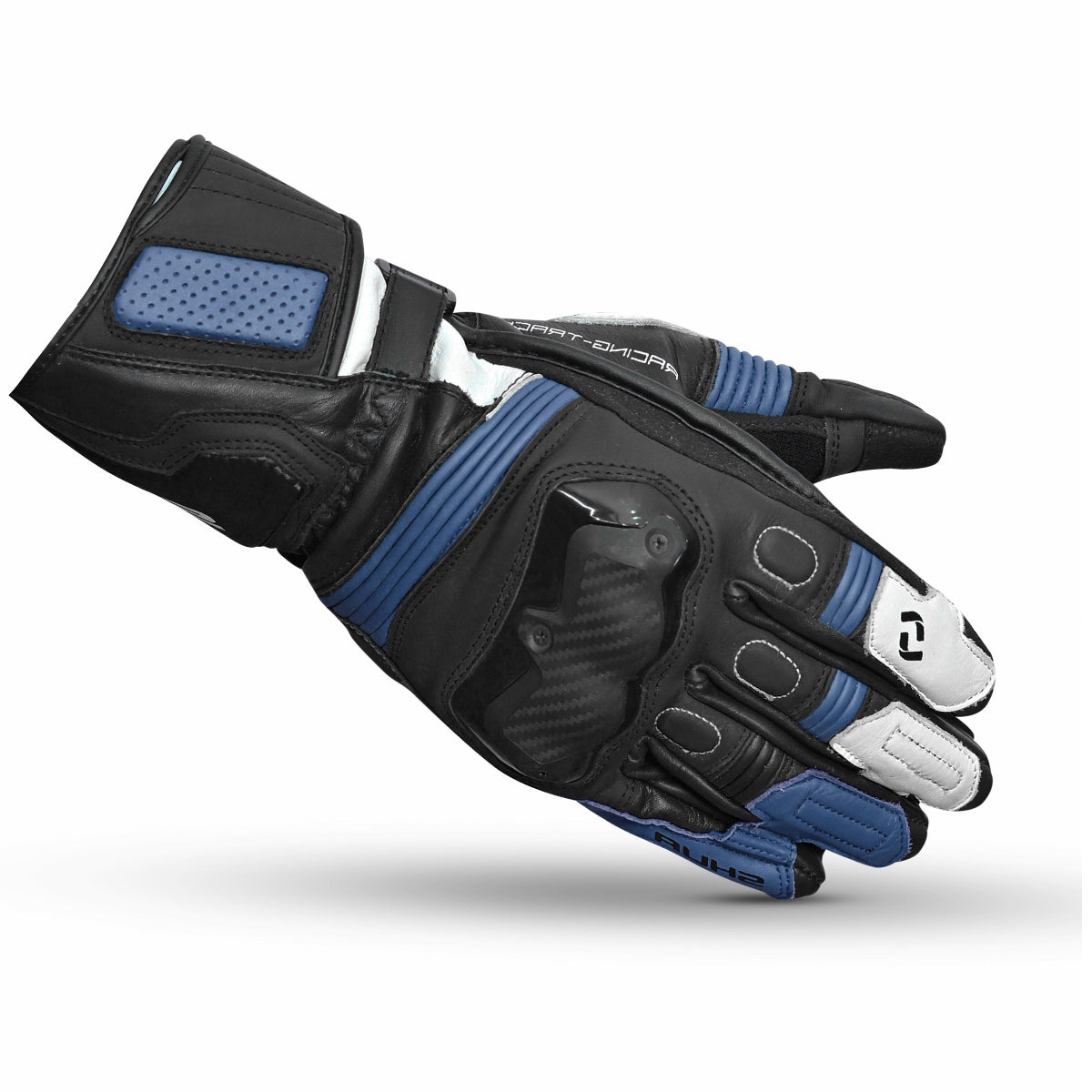 SHUA RANGER PRO MOTORCYCLE RACING GLOVES BLACK WHITE BLUE