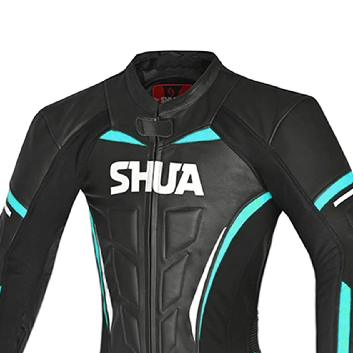 SHUA INFINITY LADY 1PC MOTORCYCLE LEATHER SUITS BLACK WHITE TURQUISE