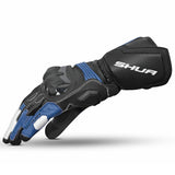 SHUA RANGER PRO MOTORCYCLE RACING GLOVES BLACK WHITE BLUE
