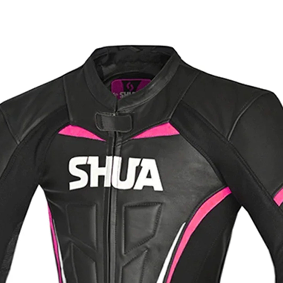 SHUA INFINITY LADY 1PC MOTORCYCLE LEATHER SUITS BLACK WHITE PINK