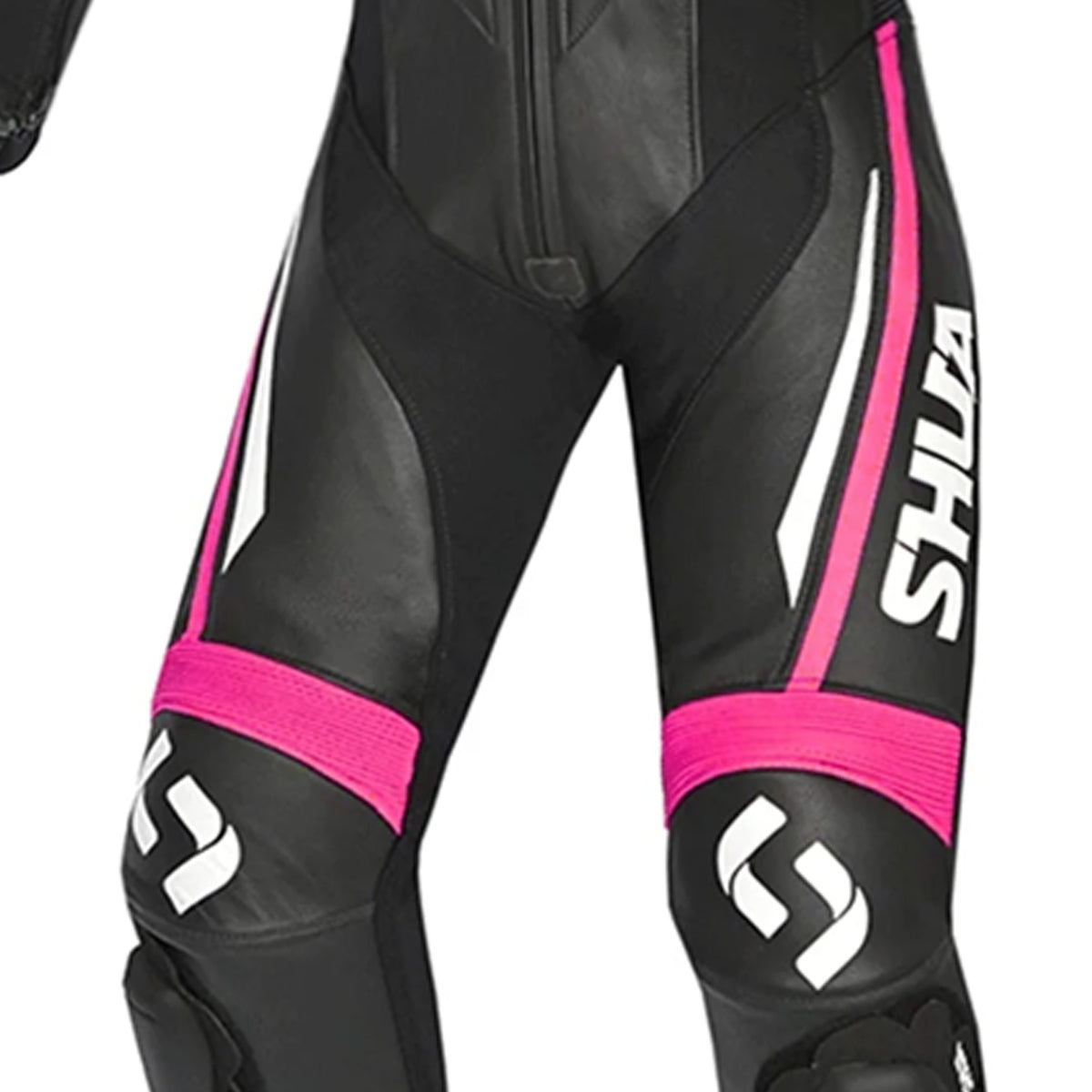 SHUA INFINITY LADY 1PC MOTORCYCLE LEATHER SUITS BLACK WHITE PINK