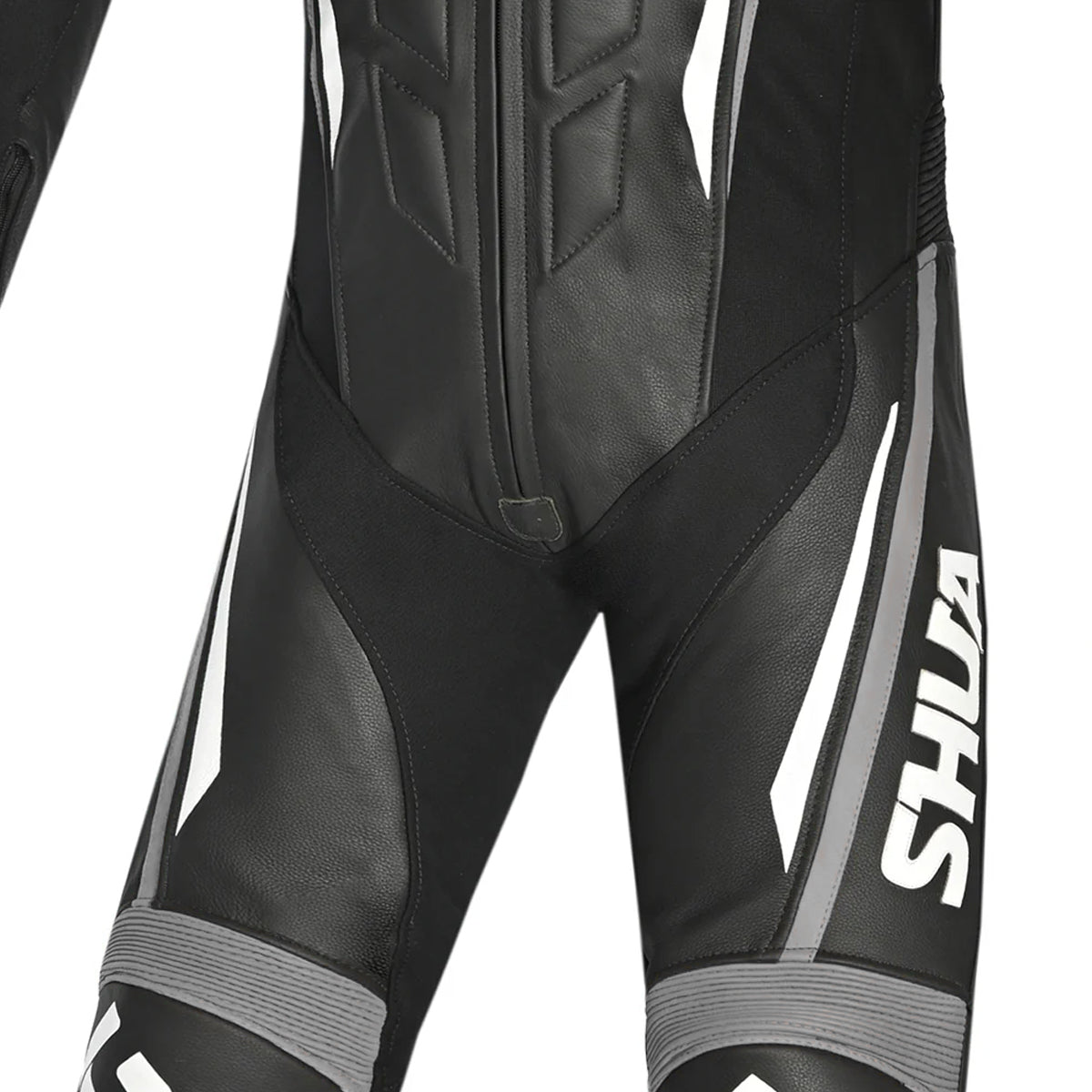 SHUA INFINITY 1PC MOTORCYCLE RACING LEATHER SUITS BLACK GREY