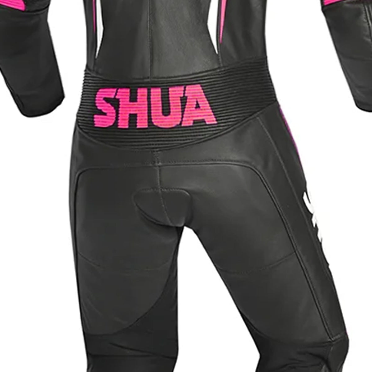 SHUA INFINITY LADY 1PC MOTORCYCLE LEATHER SUITS BLACK WHITE PINK