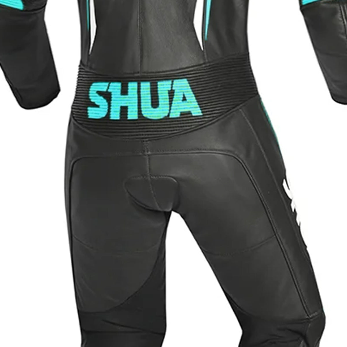 SHUA INFINITY LADY 1PC MOTORCYCLE LEATHER SUITS BLACK WHITE TURQUISE
