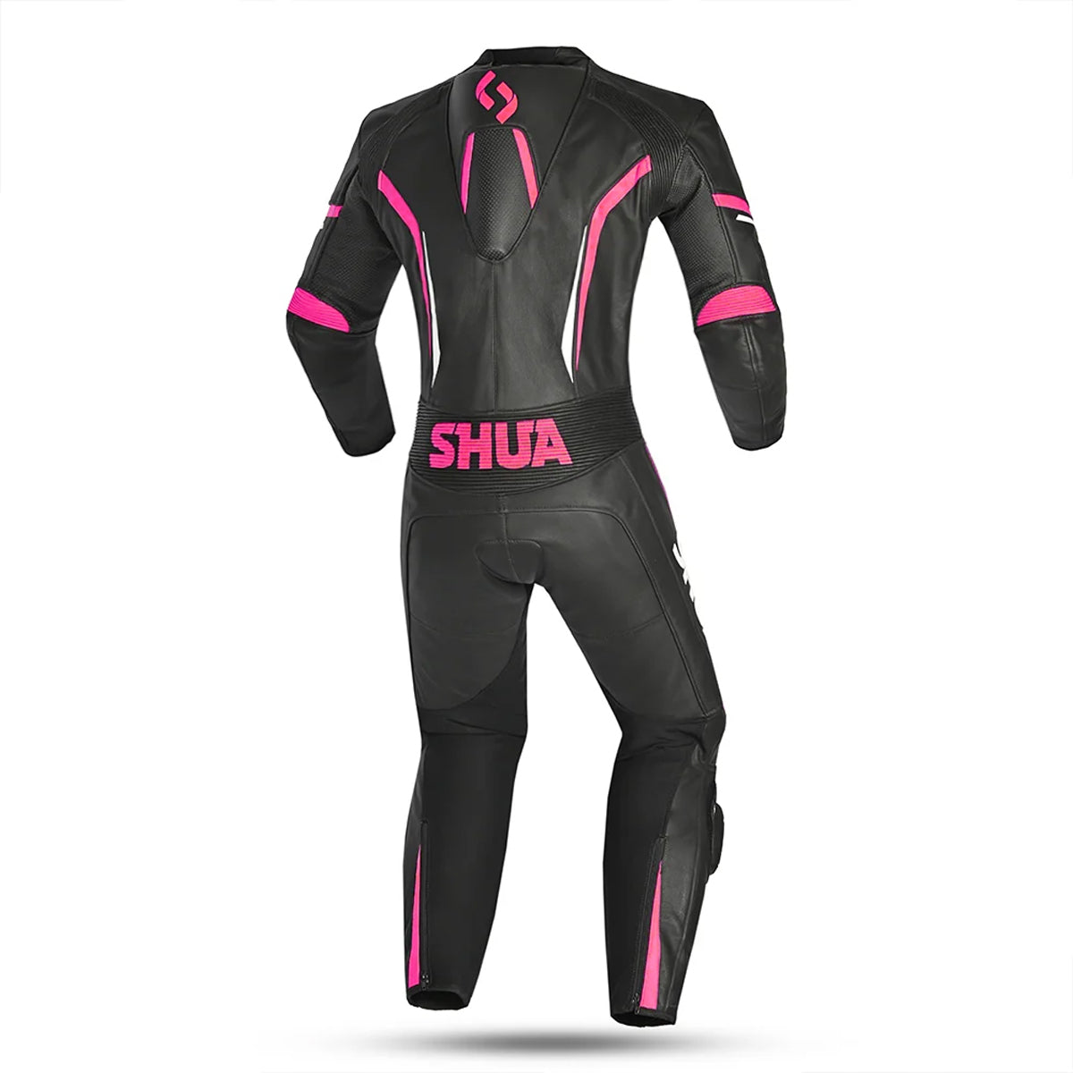 SHUA INFINITY LADY 1PC MOTORCYCLE LEATHER SUITS BLACK WHITE PINK