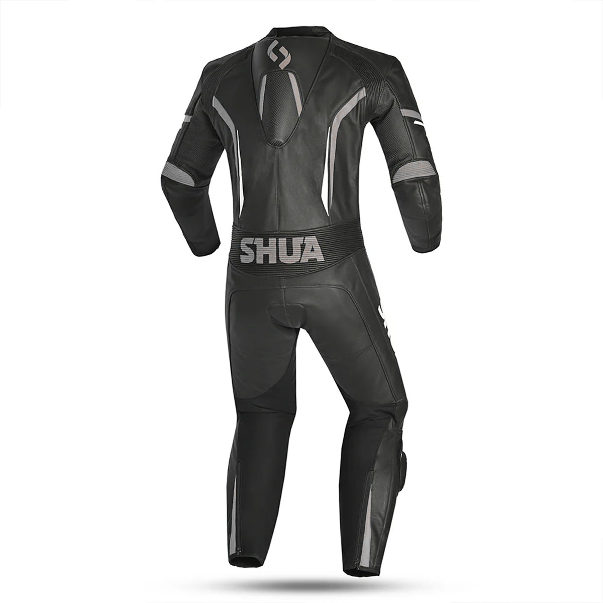 SHUA INFINITY 1PC MOTORCYCLE RACING LEATHER SUITS BLACK GREY